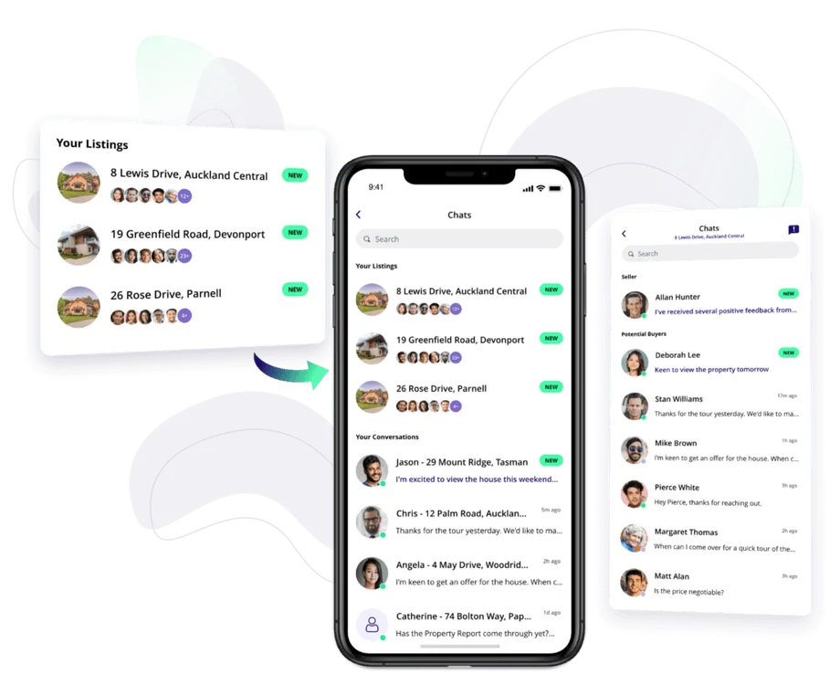 All buyer conversations, organised by property